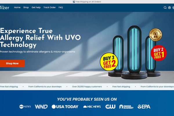 Uvlizer E-Commerce Funnel Screenshot