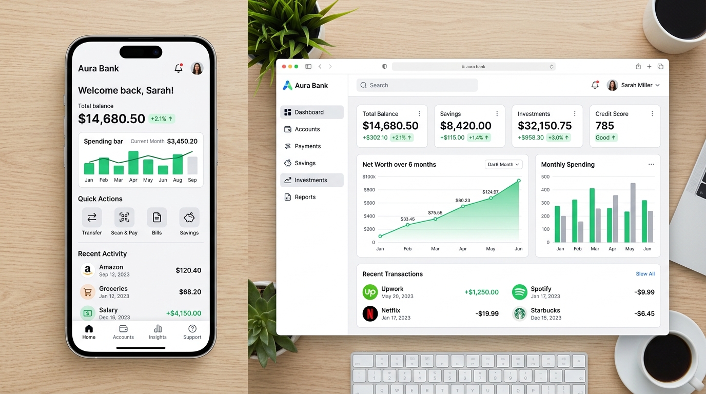 Fintech Banking App Mockup